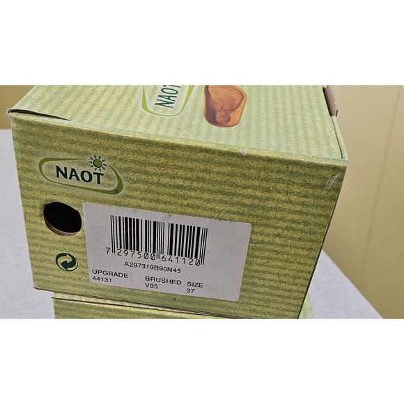 New NAOT Brushed Olive Suede Slingback Clogs 44131 Women's Size 37 Wooden Heel - Picture 11 of 11